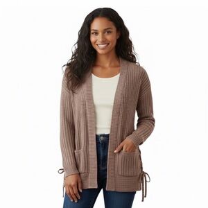 Altar’d State Heather Mauve Knit Open Front Cardigan Size Medium